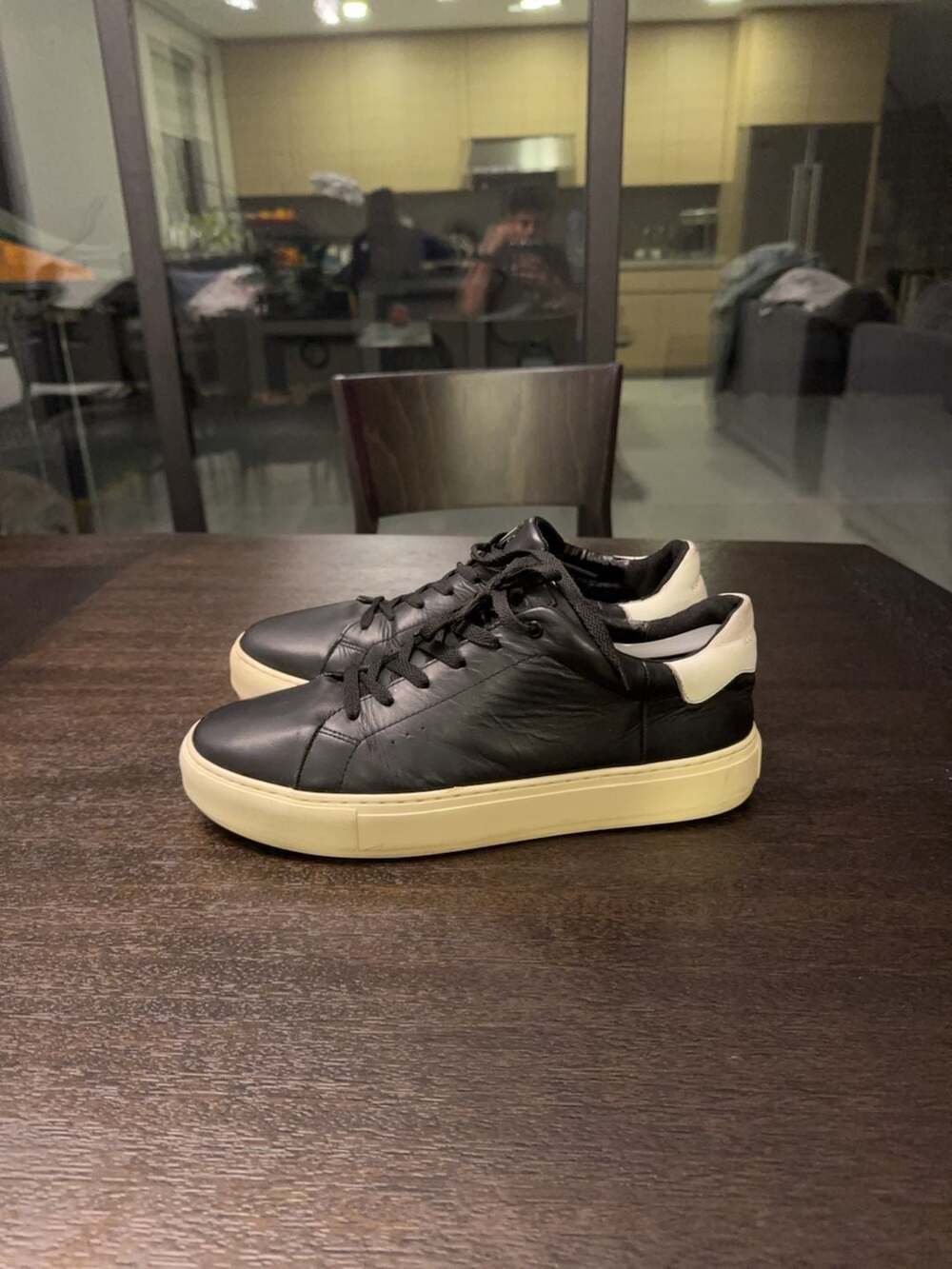Kurt Geiger London Black Leather Low Top Sneakers Size 45.5